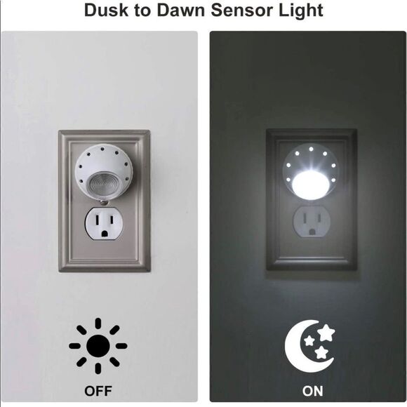 COPY 2-Automatic Plug in Light Sensor Night Light Warm White LED Bedroom Light … - Picture 1 of 7